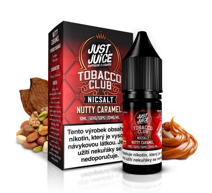 Just Juice Salt Tobacco Nutty Caramel (Oříškový tabák s karamelem) 10 ml 20 mg